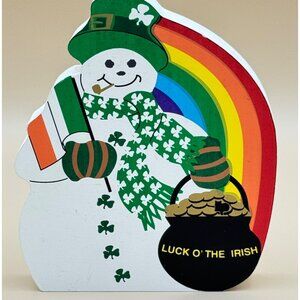 The Cats Meow 1999 Snowman Collection "Luck O The Irish" Shelf Sitter